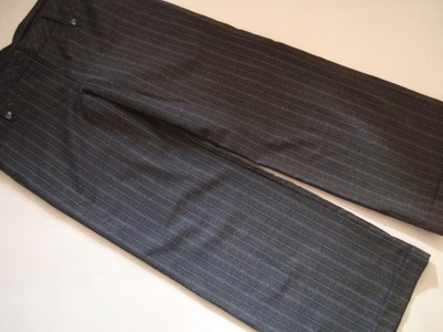 SZARE wełniane spodnie w paski NEXT r.44
