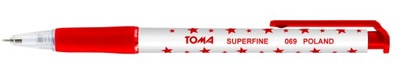 Długopis Superfine aut. 0,5mm czer. (20szt) TOMA