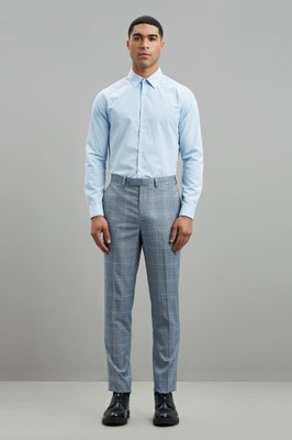 Burton niebieskie garniturowe spodnie w kratę W32