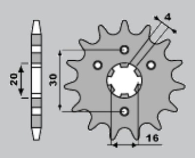 CHT ENGRANAJE PARTE DELANTERA 517 14 KAWASAKI KMX86-03 (JTF417.14) (417-14)  