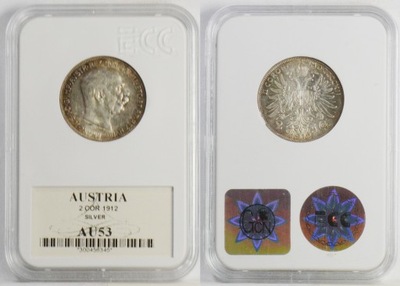 CT. AUSTRIA 2 KORONY 1912 AU53 24.04