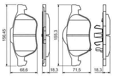 КОЛОДКИ ГАЛЬМІВНІ TOYOTA ПЕРЕД AVENSIS 00-03 BOSCH