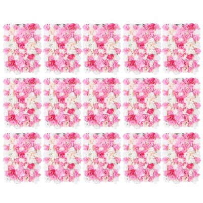 15 szt sztuczne kwiaty ściana DIY panele kwiatowe