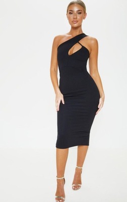 B6E208 CZARNA MIDI SUKIENKA PRETTYLITTLETHING S