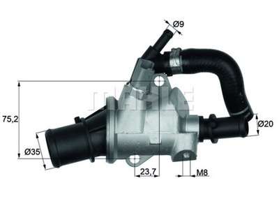 MAHLE TERMOSTATO FIAT 88C 1,9JTD BRAVO II/STILO (W PRZEWODEM)  