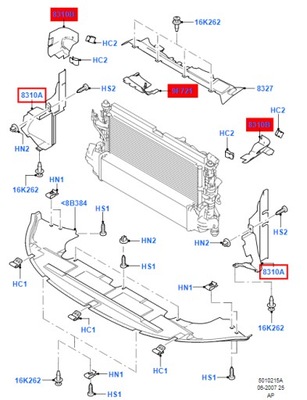Дефлектор радіатора лівий ford focus mk2 2003-2008 фото №1