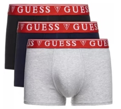 GUESS Bokserki męskie 3pack dopasowane 3 kolory L