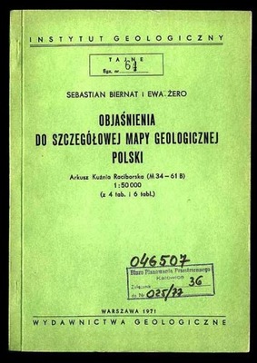 Objaśnienia mapy geolog. Ark. Kuźnia Rac. 1:50.000