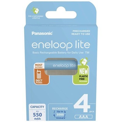 Panasonic Baterie akumulatorowe ENELOOP Lite BK-4LCCE/4BE AAA, 550 mAh, 4 s