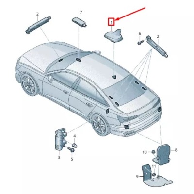 Vw touareg cr7 roof антена 4n0035503afgru фото №1