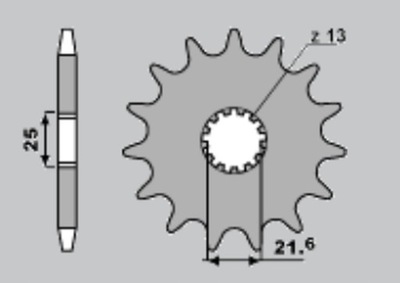 CHT ЗУБЧАТКА ПЕРЕДНЯ 564 14 SUZUKI GSF 650/ DL 650/ SF 650 (JTF520.14)