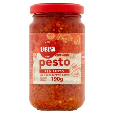 Pesto czerwone Vera sos z pomidorów i bazylii 190g