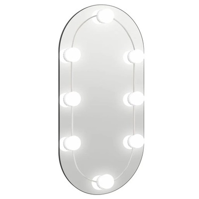 Lustro z lampami LED, 60x30 cm, szklane, owalne