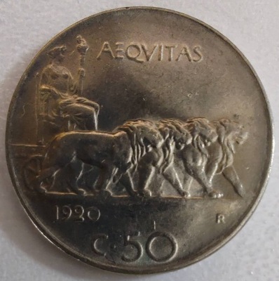 1608 - Włochy 50 centesimi, 1920