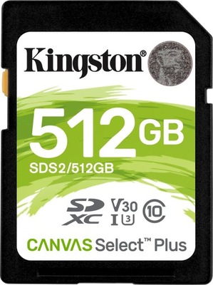 Karta Kingston Canvas Select Plus SDXC 512 GB Class 10 UHSI/U3 V30
