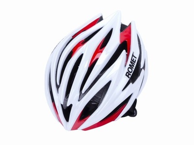 Kask rowerowy Romet 109 bialo czerwony rozm M (55-58) DOSKONAŁA WENTYLACJA!