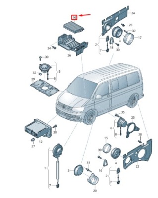 Vw transporter vi t6 sound система усилитель 3aa035466bz04 фото №1