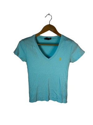 Koszulka damska Ralph Lauren niebieska z logiem M