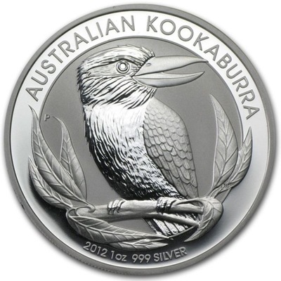 Kookaburra 1 uncja oz Srebra Moneta Srebrna 2012
