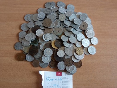 monety aluminiowe Włoch oraz inne monety z foto