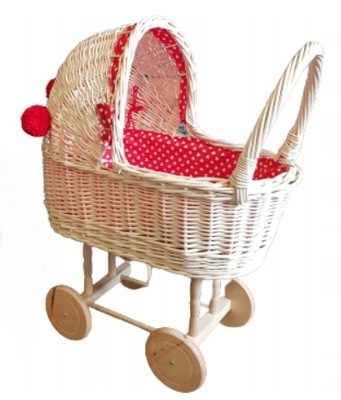 Wózek wiklinowy dla lalki - zabawka dzieci