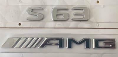 Mercedes S63 AMG emblemat znaczek logo napis chrom