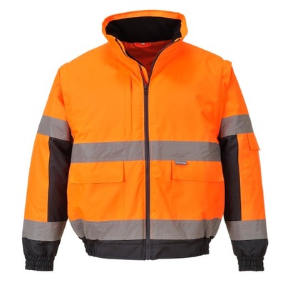 STRIUKĖ ĮSPĖJAMOJI 2W1 PORTWEST ORANŽIN. 3XL 