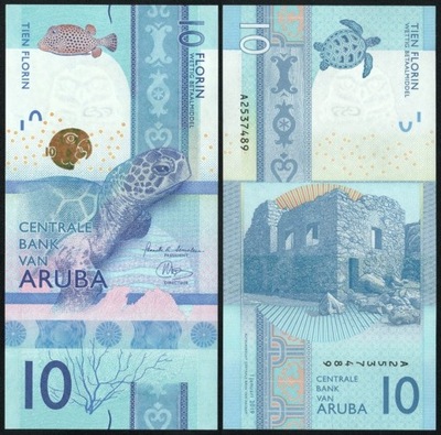 $ Aruba 10 FLORIN P-21 UNC 2019