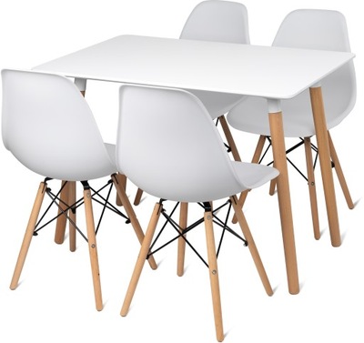 Stół Skandynawski + 4 krzesła ZESTAW
