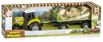 Traktor z przyczepą na baloty, zabawka DAFFI