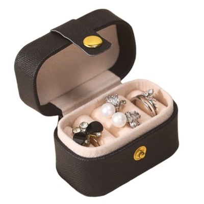 Mini szkatułka na biżuterię etui organizer czarna
