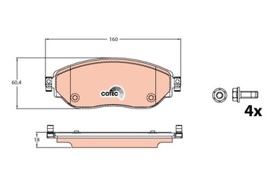 КОЛОДКИ ТОРМОЗНЫЕ - КОМПЛЕКТ COTEC GDB2096