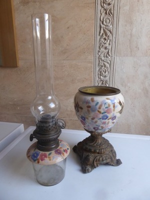 Mosiężna porcelanowa lampa naftowa polecam