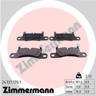 ZIMMERMANN 24721.170.1 KOMPLEKTAS TRINKELIŲ HAMULCOWYCH, 