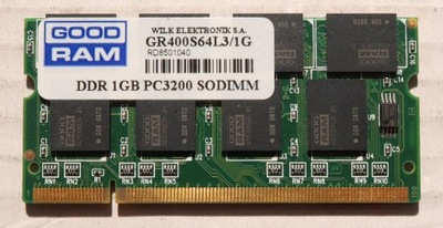 Pamięć 1GB DDR PC3200S 400MHz SODIMM GOODRAM