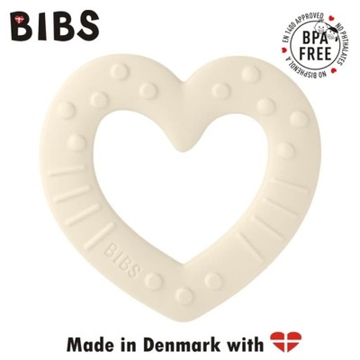 Bibs Baby Bitie Heart Gryzak Dla Niemowlaka Ivory