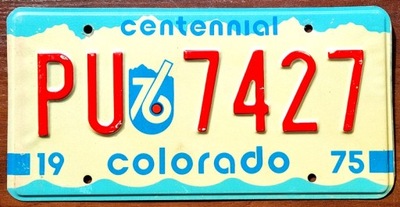 COLORADO 1976 - PLACA REJESTRACYJNA CON EE.UU.  