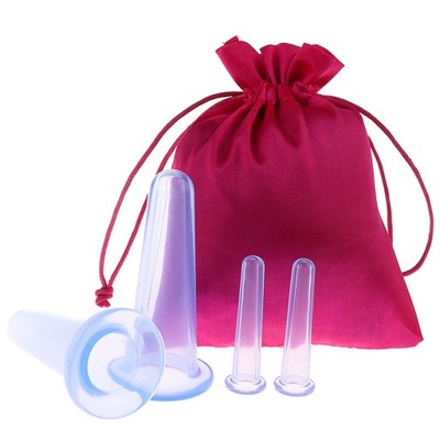 4pcs Silicone Vacuum Cupping Cups Massage Set with