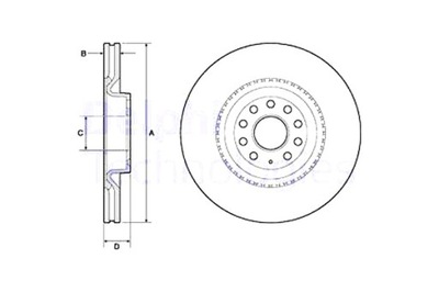 DELPHI ДИСКИ ТОРМОЗНЫЕ ТОРМОЗНЫЕ 2 ШТУКИ. ПЕРЕД AUDI A3 SEAT LEON SKODA SUPERB II