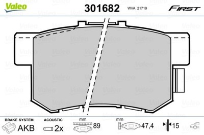 ZAPATAS DE FRENADO HONDA ACCORD V 93-98 PARTE TRASERA  