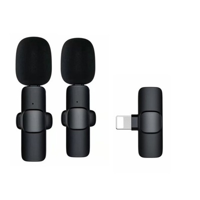 Mikrofon bezprzewodowy krawatowy dla iPhone Lightning 8-pin podwójny (2 w z