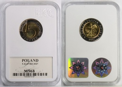 5 ZŁOTYCH 2021 MS68 23.05