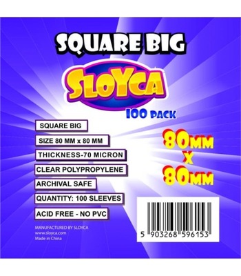 Koszulki na karty Sloyca Square Big 80x80mm