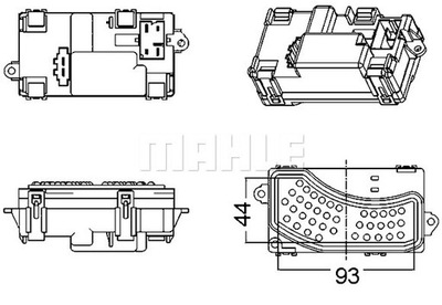 REGULADOR VENTILADOR DE VENTILACIÓN PARA INTERIOR POJAZDU MAHLE ABR 5 000S  