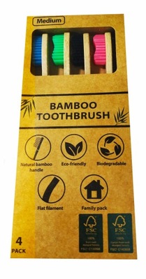 Szczoteczka do zębów bambusowa eco 4 szt
