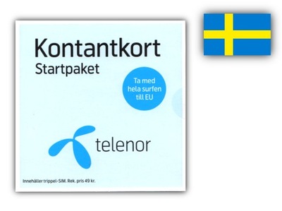 Telenor Starter Karta SIM Card Prepaid SE Szwecja