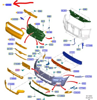 Решітка радіатора решітка радіатора радіатора ford ranger mk5 2017 фото №1