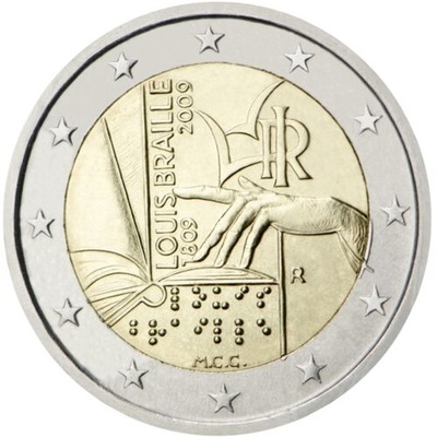 Wlochy 2009 -2 euro okolicz.Louise Braille