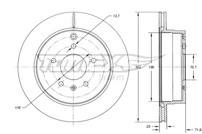 TOMEX BRAKES DISCOS DE FRENADO 2 PIEZAS OPEL ANTARA 06- PARTE TRASERA  