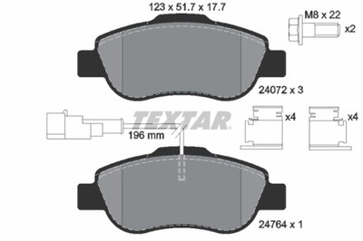 КОЛОДКИ ГАЛЬМІВНІ FIAT ПЕРЕД 500/500 C 1,2/1,3 D 07- 2407202